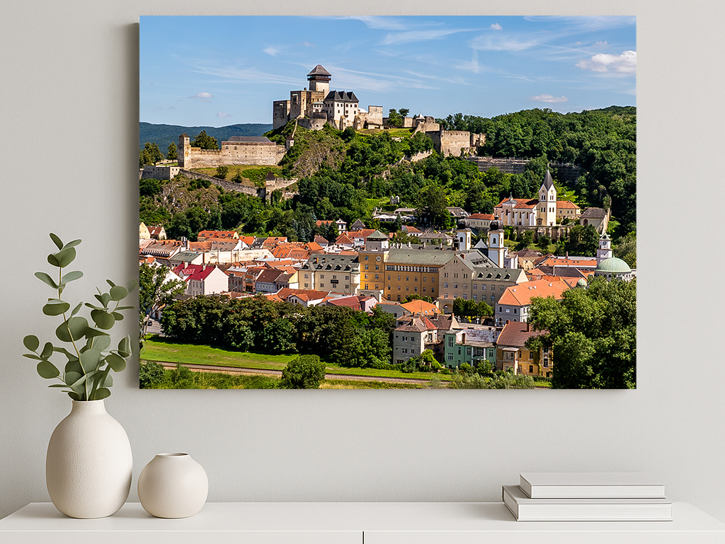 Fotoobraz Trenčiansky hrad – výhľad na historické centrum mesta Trenčín